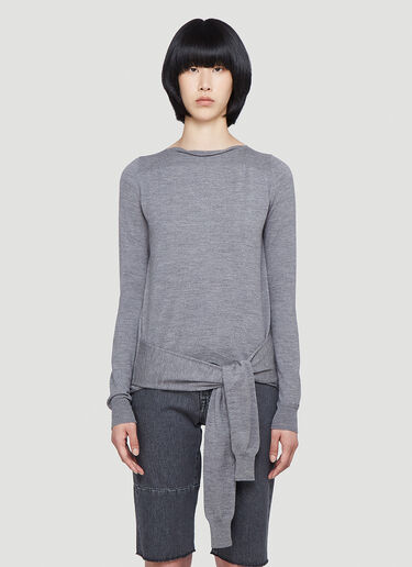 MM6 Maison Margiela Tie-Front Sweater Grey mmm0241012