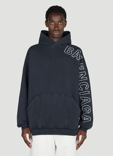 Balenciaga Logo Print Hoodie Black bal0153016