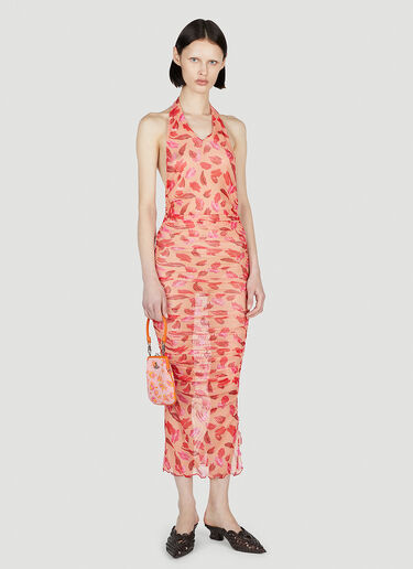Marco Rambaldi Lips Print Dress Orange mra0252005