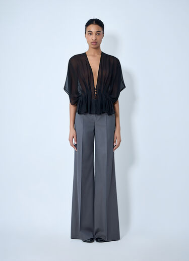 Sheer Button-Front Blouse Max Mara Sheer Button-Front Blouse Black max0264040