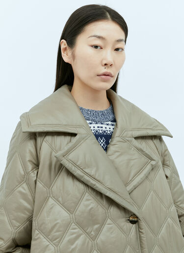 GANNI 闪亮绗缝外套 卡其 gan0255006