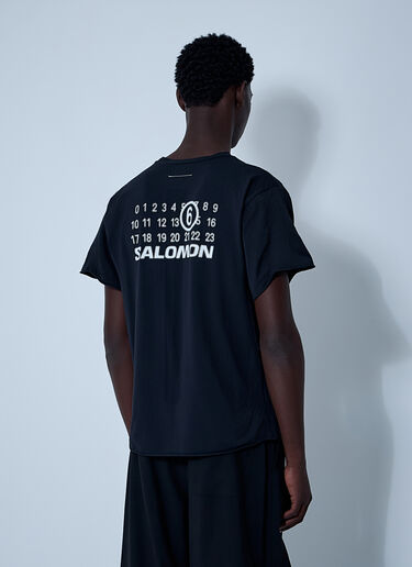 MM6 Maison Margiela x Salomon 徽标图案 T 恤 黑色 mms0161004