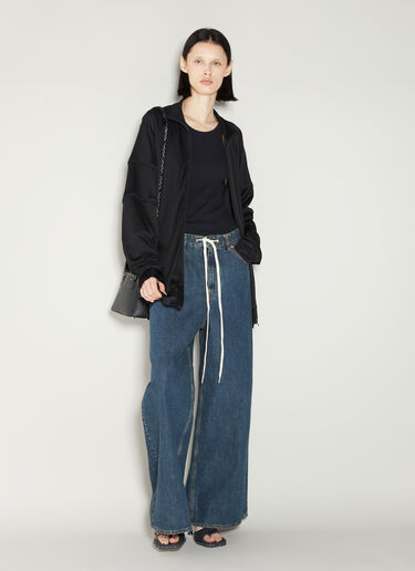 MM6 Maison Margiela Logo Applique Zip-Up Sweatshirt Black mmm0253010