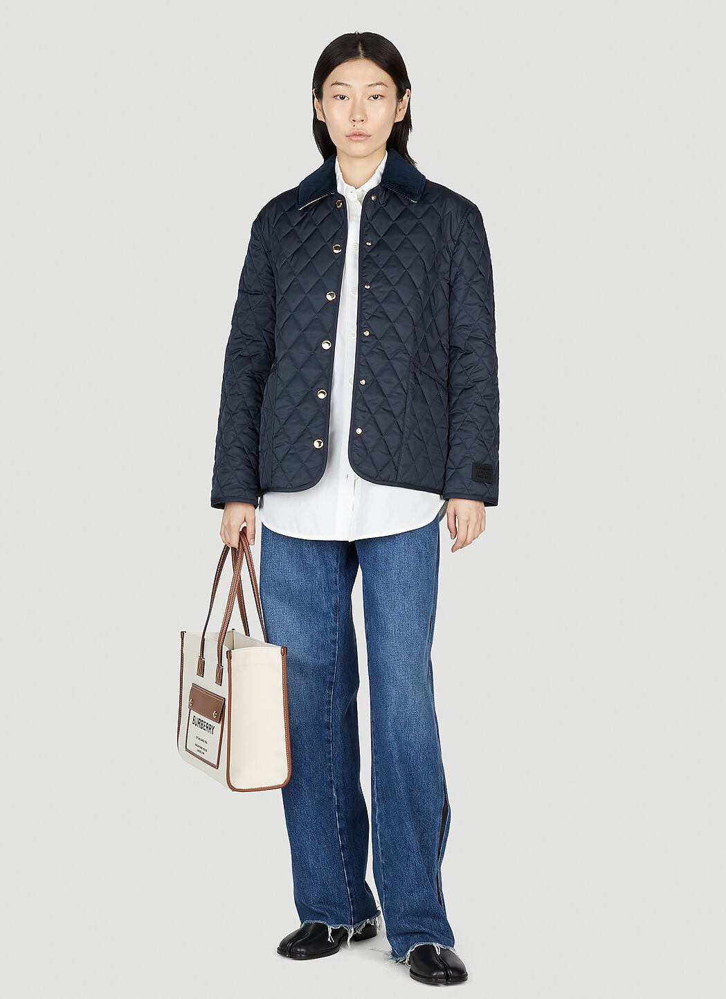 Burberry Women s Dranefeld Quilted Jacket in Dark Blue LN CC