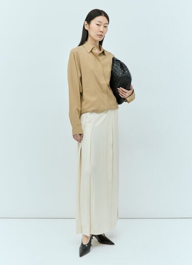 TOTEME Panelled Silk Shirt Beige tot0255036