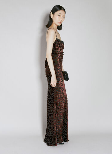 Saint Laurent Velvet Devoré Maxi Dress Burgundy sla0253023