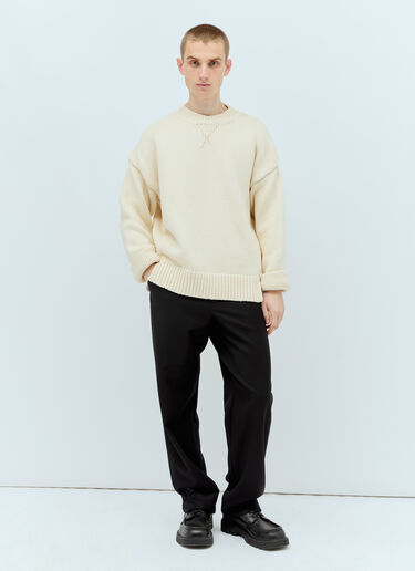 Jil Sander ヘビーニット クルーネックセーター ベージュ jil0156003