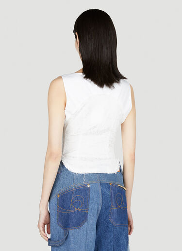 Marine Serre Lace-Up Corset Top White mrs0252026