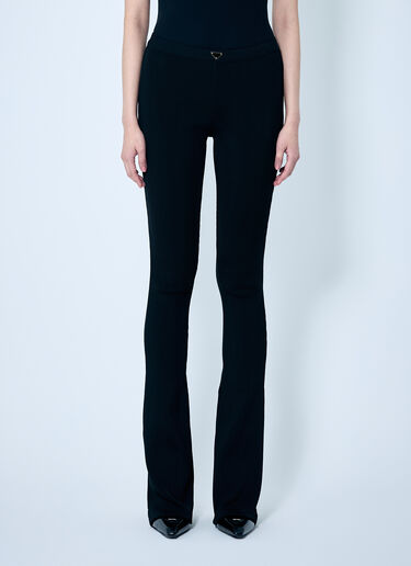 Prada Ribbed Knit Jersey Pants Black pra0259017