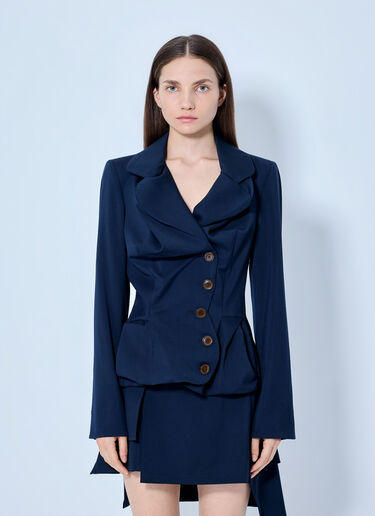 LN-CC® - Vivienne Westwood: Drunken Tailored Blazer - Navy Vivienne Westwood Drunken Tailored Blazer Navy vvw0265002