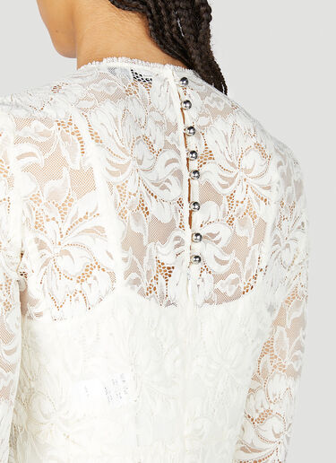 Rabanne Floral Lace Midi  Dress White pac0253003