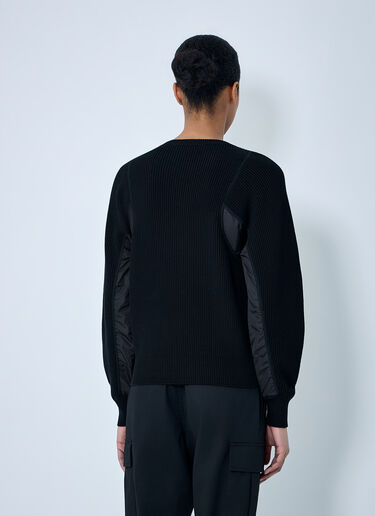 Ribbed Knit Sweater with Contrast Panels Moncler Ribbed Knit Sweater with Contrast Panels Black mon0263048