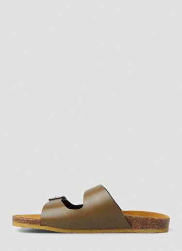 Saint Laurent Jimmy Flat Sandals Brown sla0149030