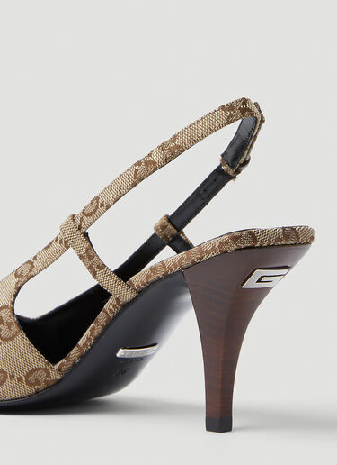 Gucci GG Slingback Pump Heels Beige guc0253106