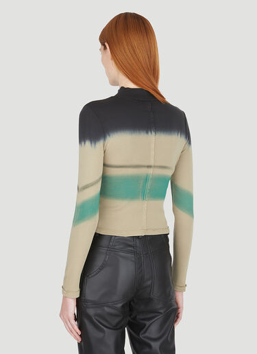 Eckhaus Latta 渐变条纹搭接短上衣 绿 eck0245008