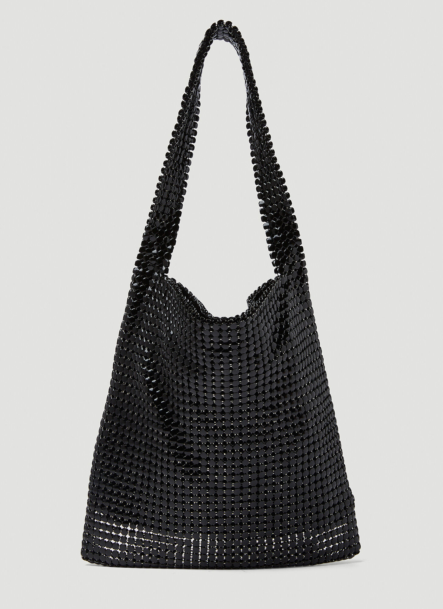 Rabanne Pixel Hobo Shoulder Bag In Black