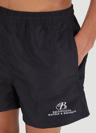 Balenciaga Logo Motif Swim Shorts Black bal0145132