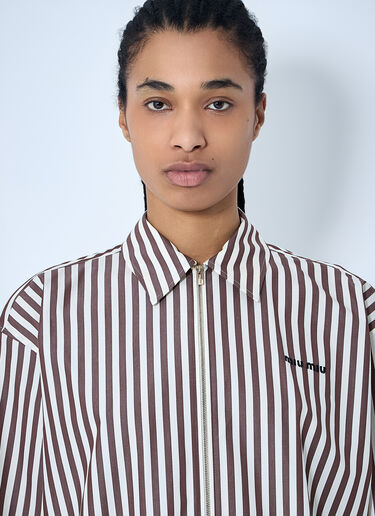 Miu Miu Striped Shirt Brown miu0260059