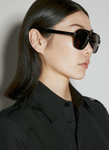 Saint Laurent SL 602 Rim Sunglasses Black yss0253004