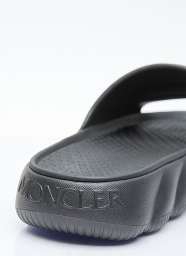 Moncler Lilo Logo Patch Slides Black mon0156033