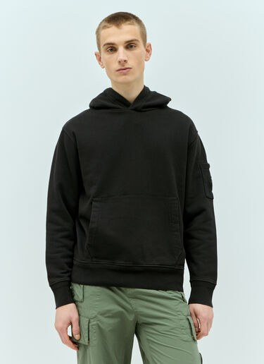 C.P. Company Diagonal Fleece Hooded Sweatshirt Black pco0155020
