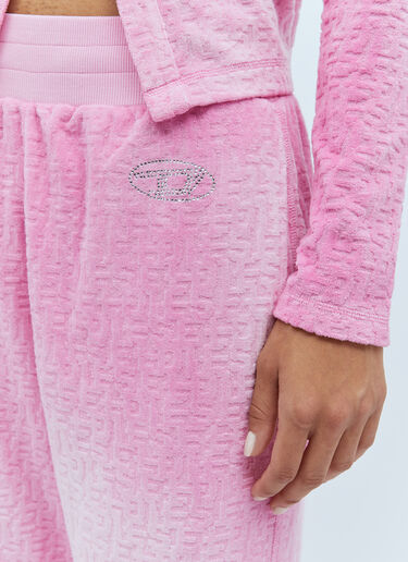 Logo Embossed Velvet Track Pants Diesel Logo Embossed Velvet Track Pants Pink dsl0253006