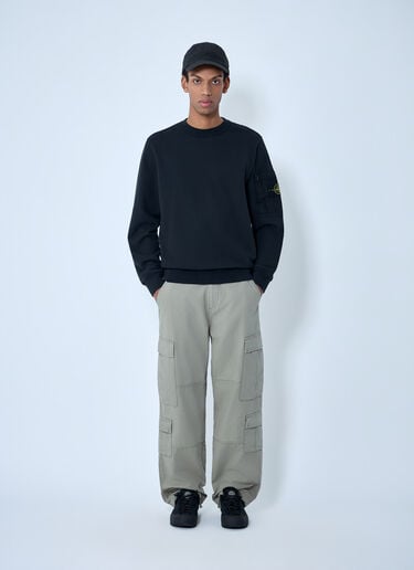 Stone Island Logo Motif Sweatshirt Black sto0164016