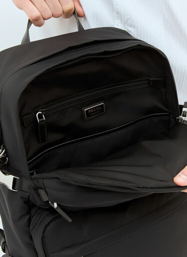 Prada Re-Nylon And Saffiano Leather Backpack Black pra0159013