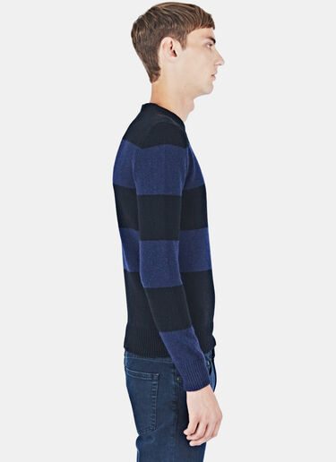 Saint Laurent Striped Knit Sweater Black sla0122024
