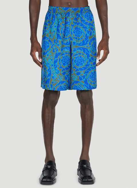 Versace Baroque Silk Shorts Black ver0153009