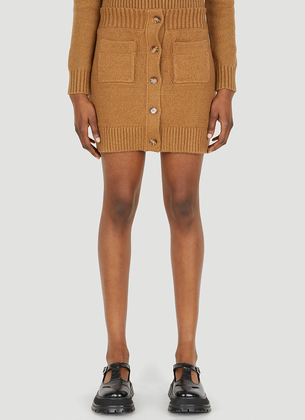 Burberry Blanche Knit Mini Skirt Brown bur0249018