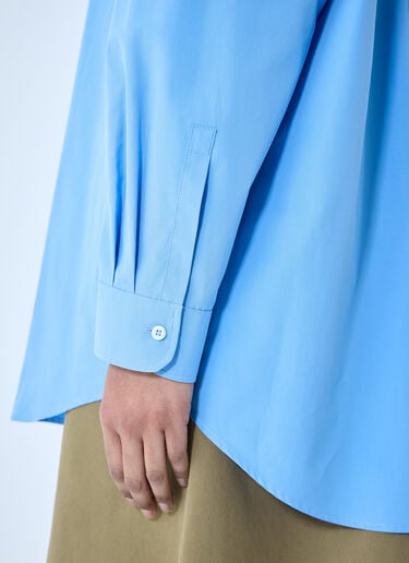 Miu Miu Poplin Shirt With Scarf Blue miu0360001