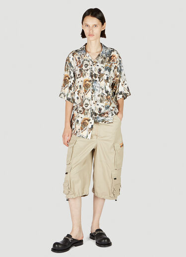 Martine Rose Dog Print Hawaiian Shirt White mtr0352003