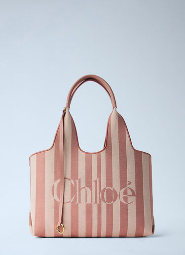 LN-CC® - Chloé: Stripy East-West Tote Bag - Pink Chloé Stripy East-West Tote Bag Pink chl0265061