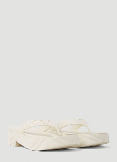 Gucci Thong Platform Sandals White guc0253113