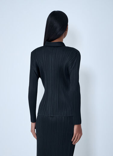 Pleats Please Issey Miyake Pleated Button-Down Shirt Black plp0263008