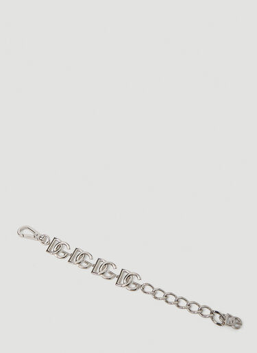 Dolce & Gabbana Logo Plaque Chain Bracelet Silver dol0152013