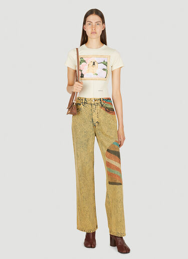 Eckhaus Latta Striped Jeans Yellow eck0249004