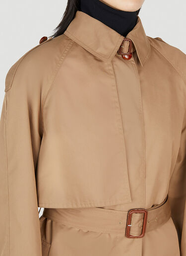 Gucci Pleated Hem Trench Coat Brown guc0251184