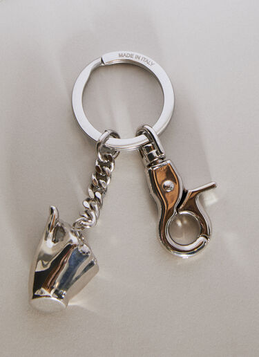 Y/PROJECT Mini Finger Heart Pendant Keyring Silver ypr0156019