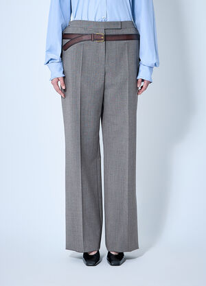 Lemaire Technical Wool Pants With Printed Belt Black lem0260009