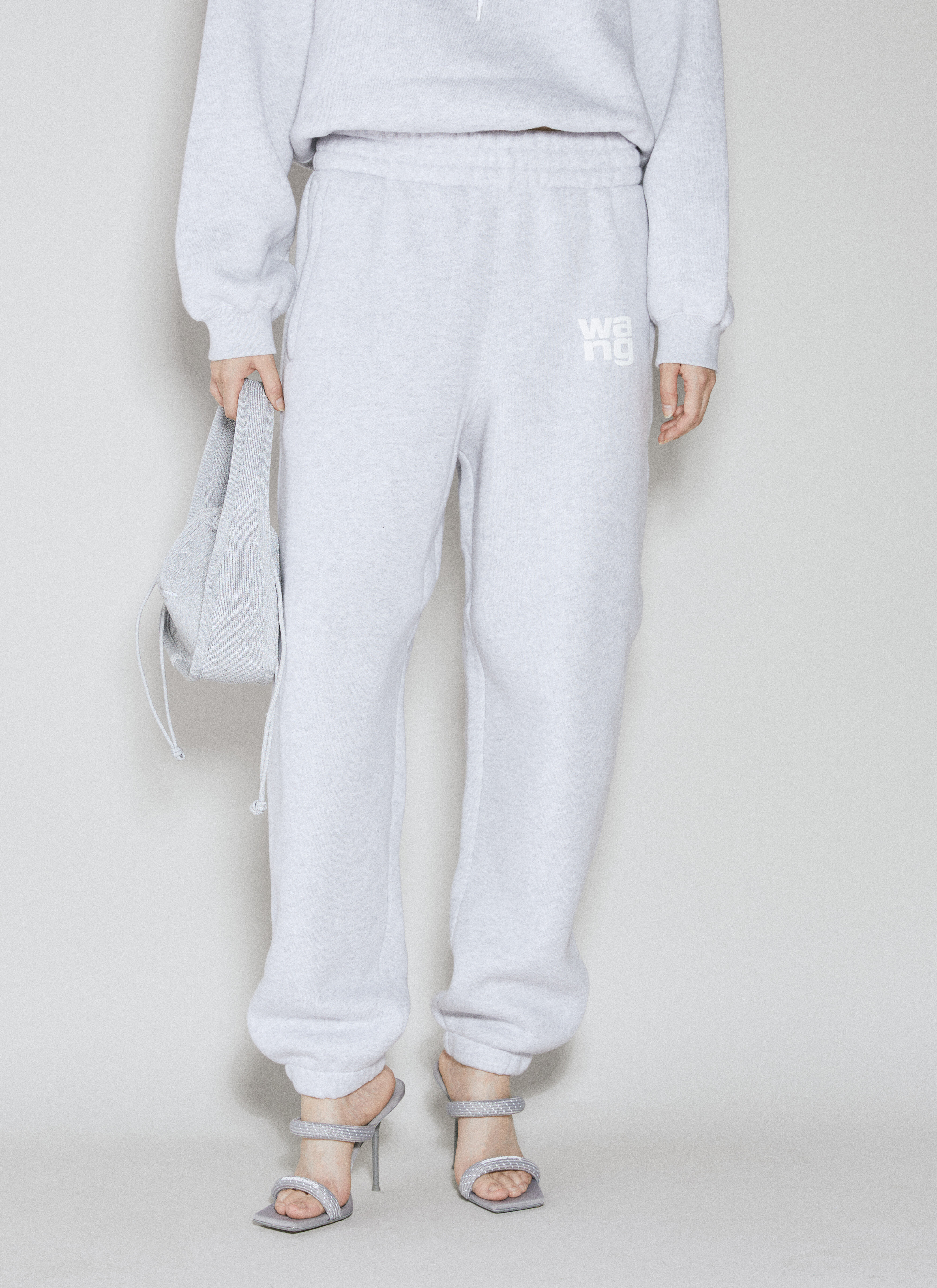 Alexander Wang Women s Puff Logo Track Pants in Grey LN CC