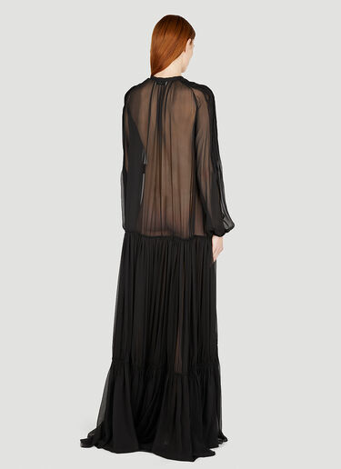 Saint Laurent Semi Sheer Maxi Dress Black sla0251052