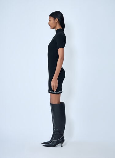 Alexander Wang Ribbed Knit Mini Dress Black awg0263020