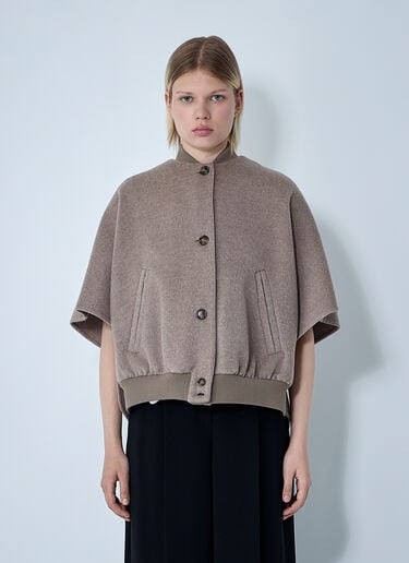 Max Mara Cashmere Logo Motif Poncho Beige max0261028
