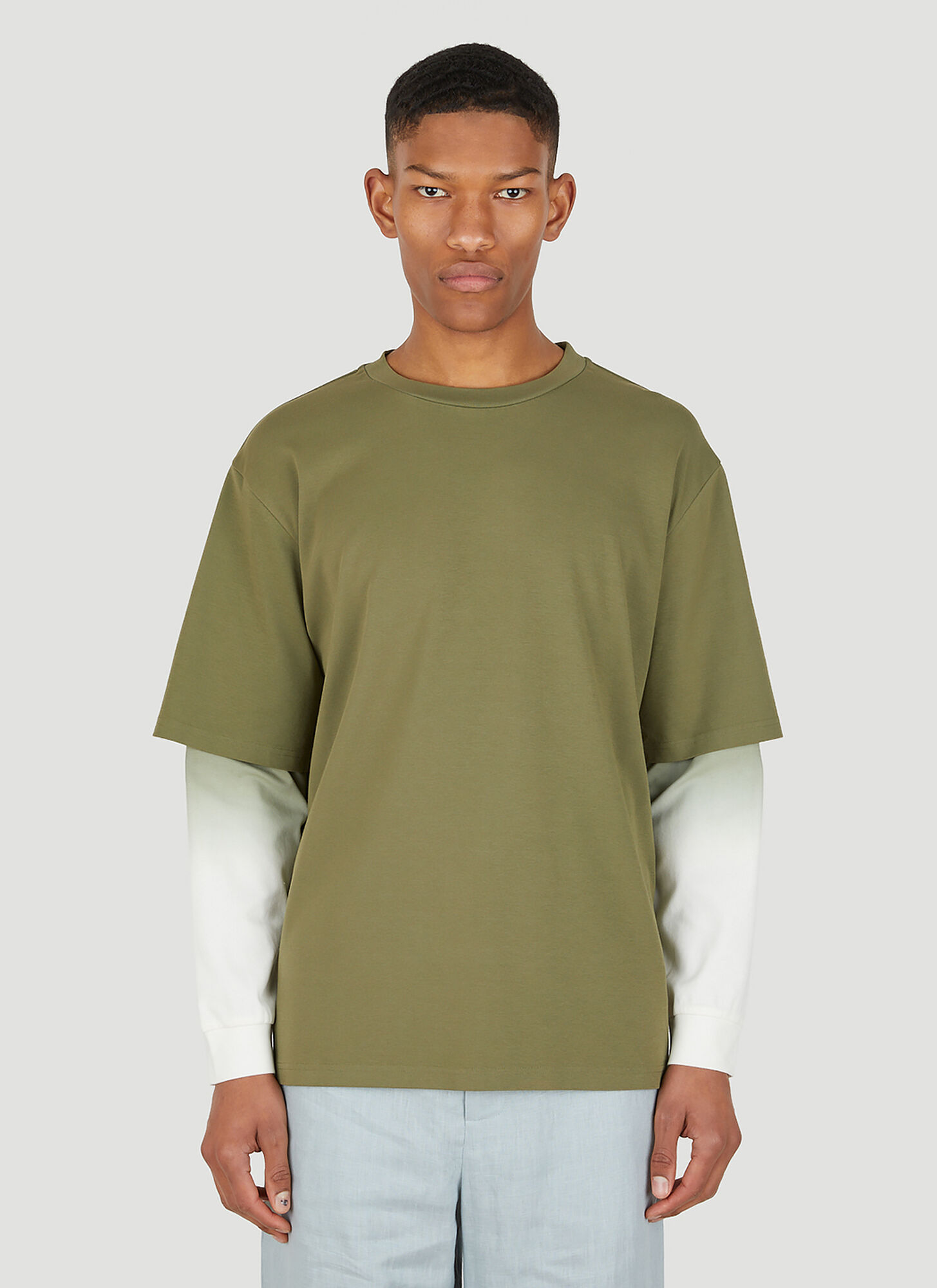 Wynn Hamlyn Men's Double T-shirt In Green