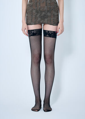 Prada Thigh-High-Stockings Blue pra0258024