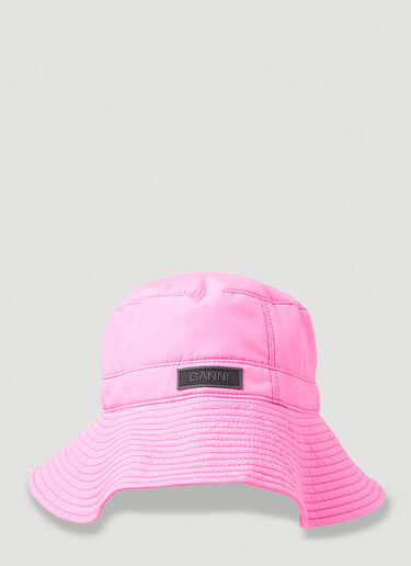 GANNI Recycled Tech Bucket Hat Pink gan0251067