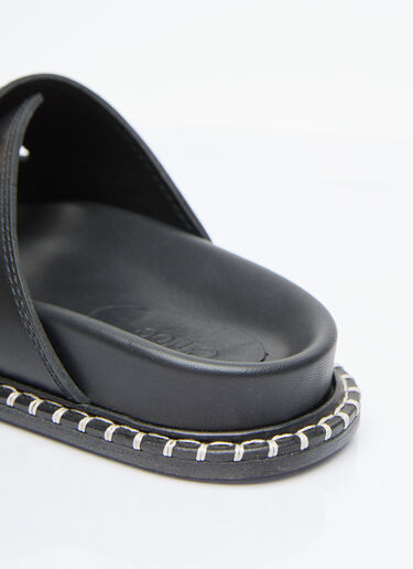 Chloé Rebecca Leather Slides Black chl0255027