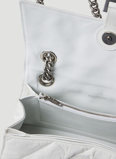 Crush Quilted Shoulder Bag Balenciaga Crush Quilted Shoulder Bag White bal0252094